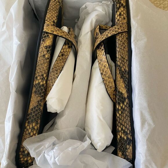 NWT FRAME Le Montauk Criss Cross Sandals, Size 39 Euro/8.5 US, Python Multi - Picture 10 of 10